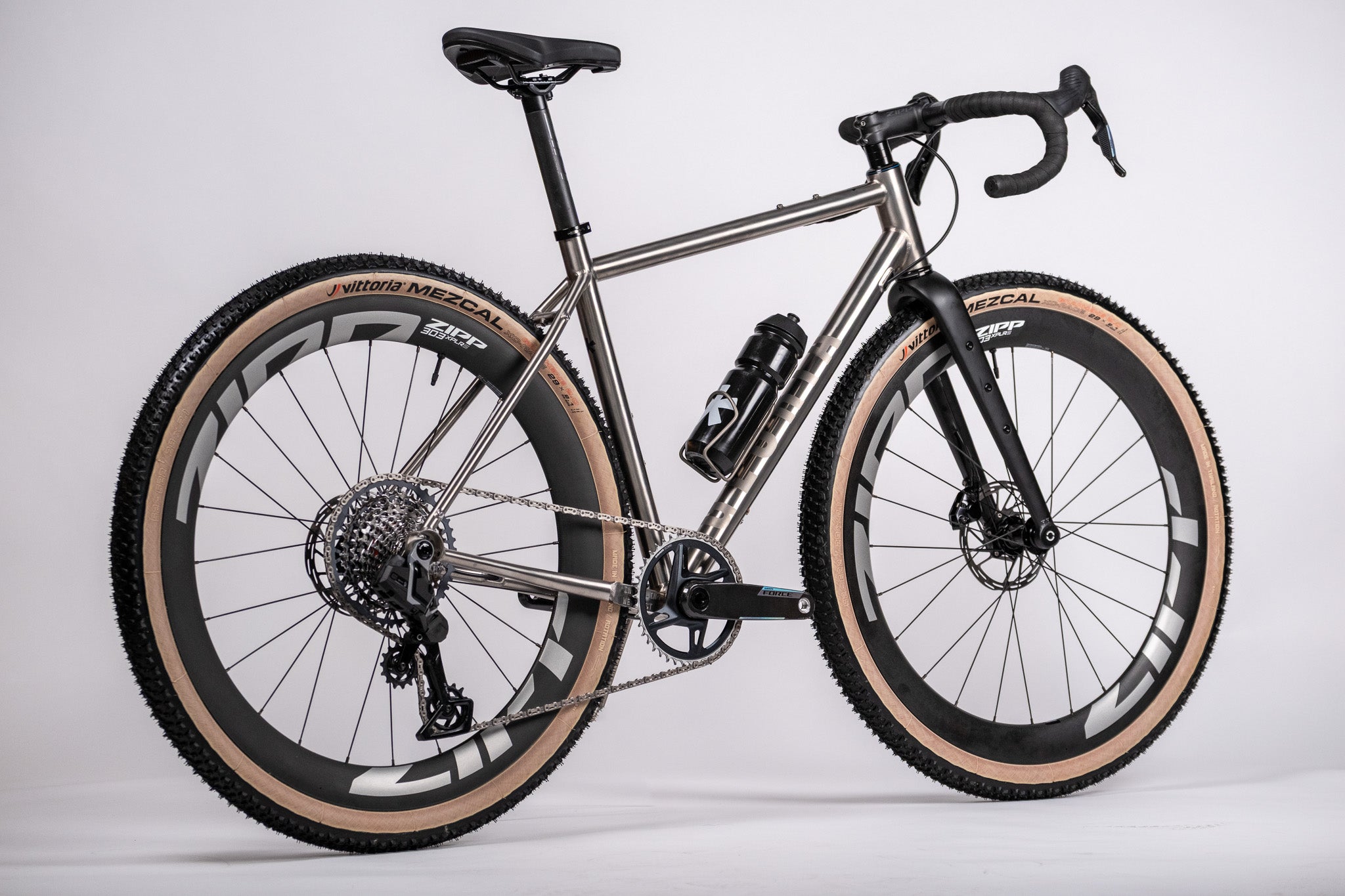 titanium bicycle on a white background