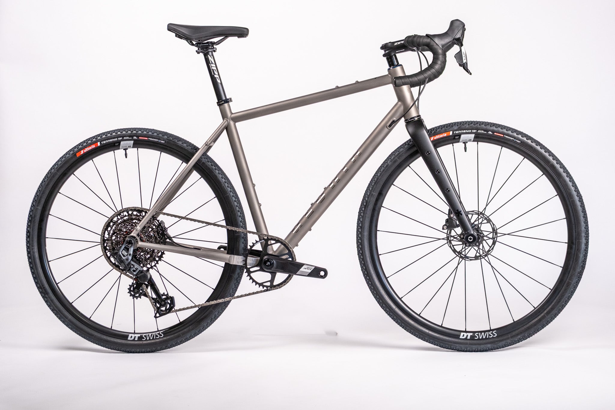 titanium bicycle on a white background