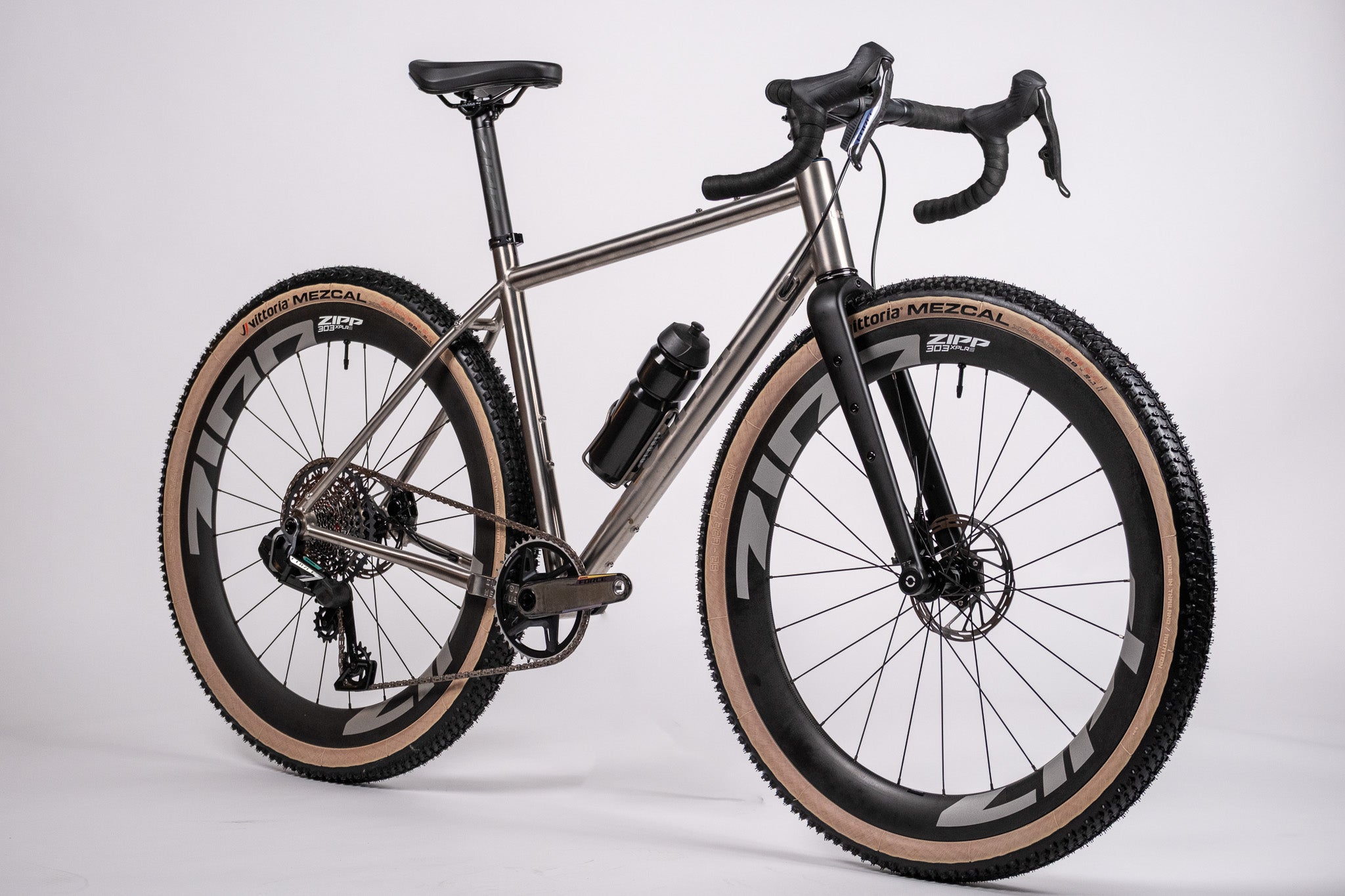 titanium bicycle on a white background