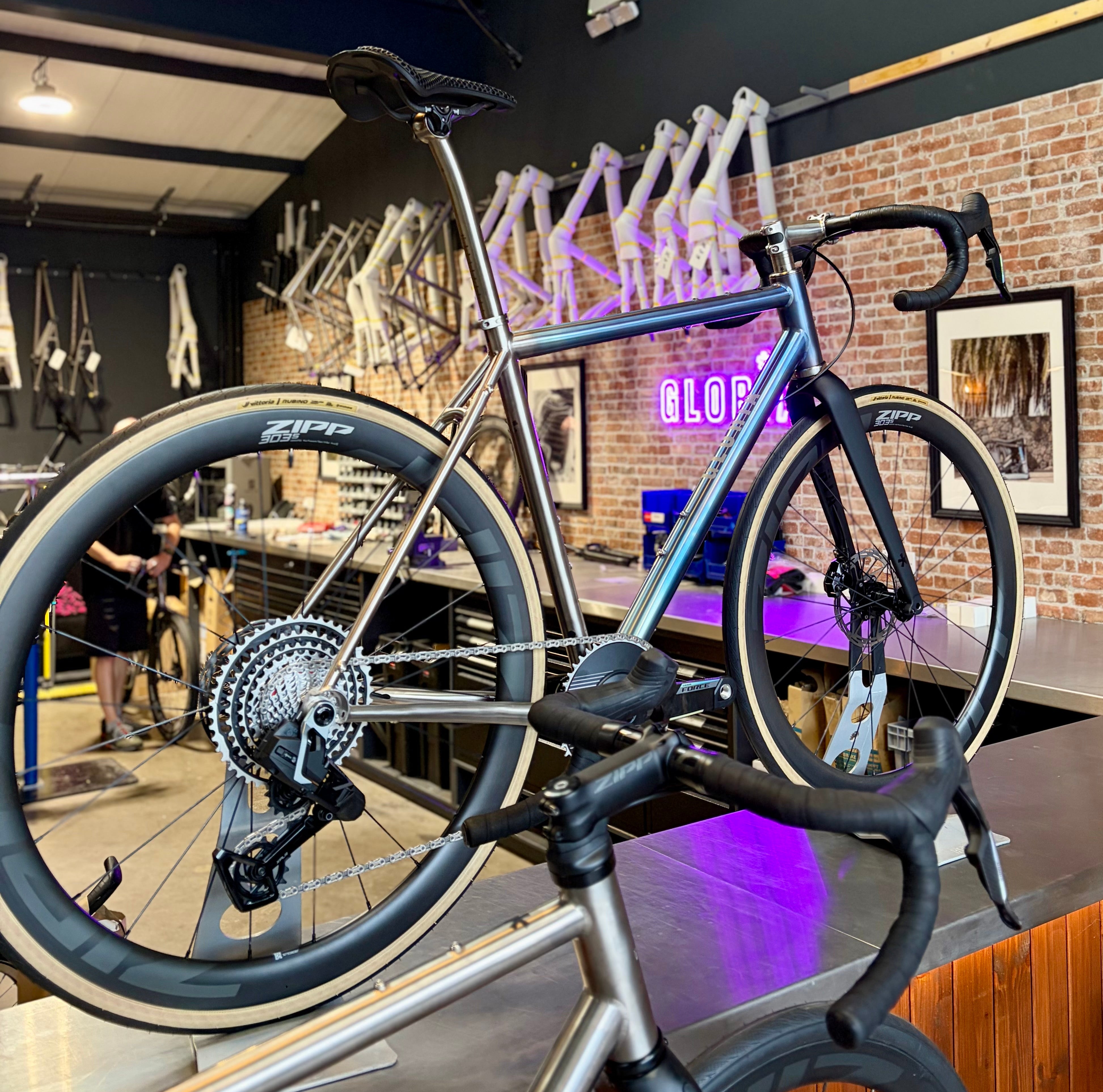 One-Off | Gloria All Road Titanium - SRAM Force AXS 1x Anodised Blue